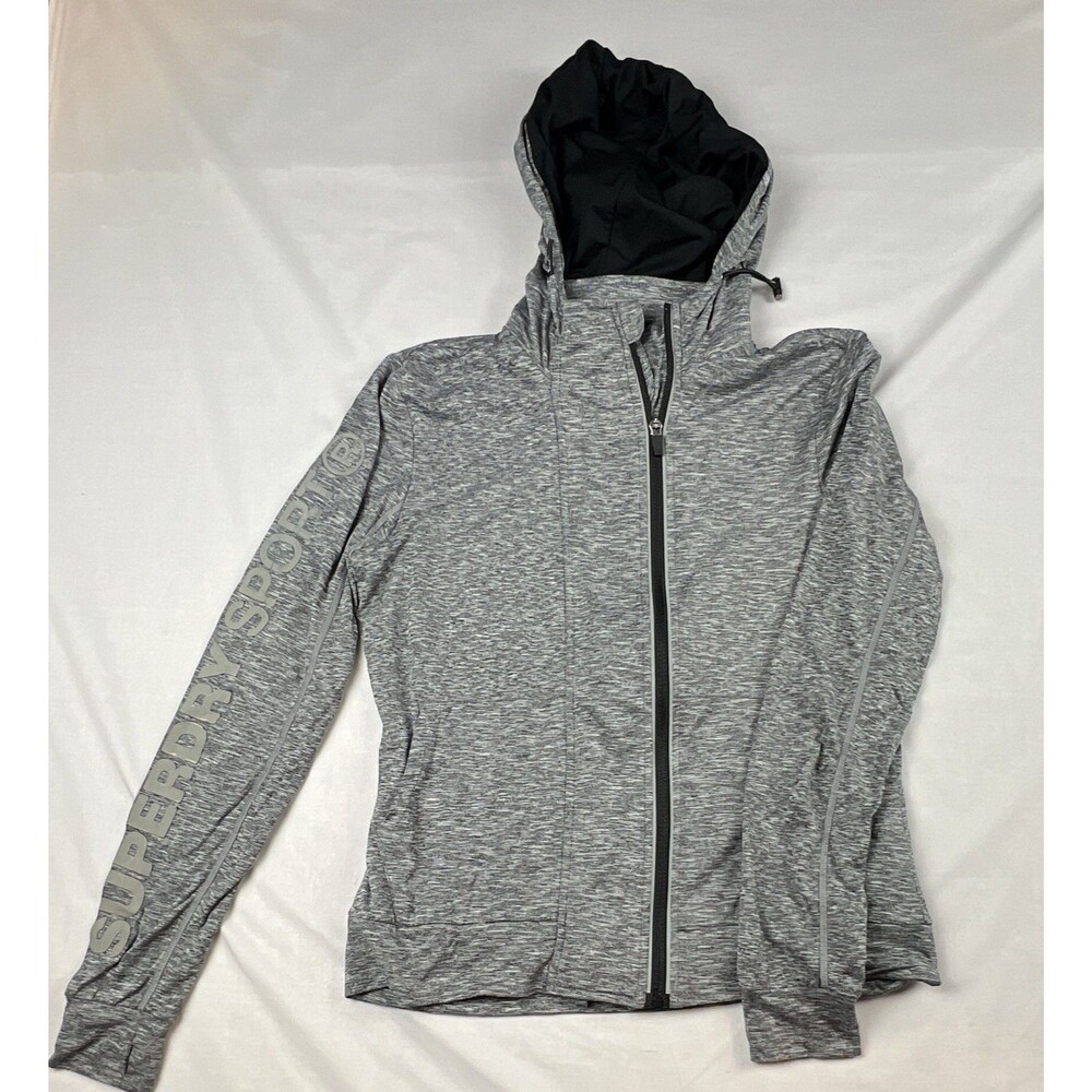 Superdry Women’s Double Zip Reflective Hoodie Small Gray